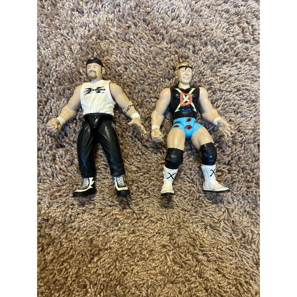 3 WWF wrestling toys  DX Road Dog and Billy Gunn - Jakks Pacific Action Figures